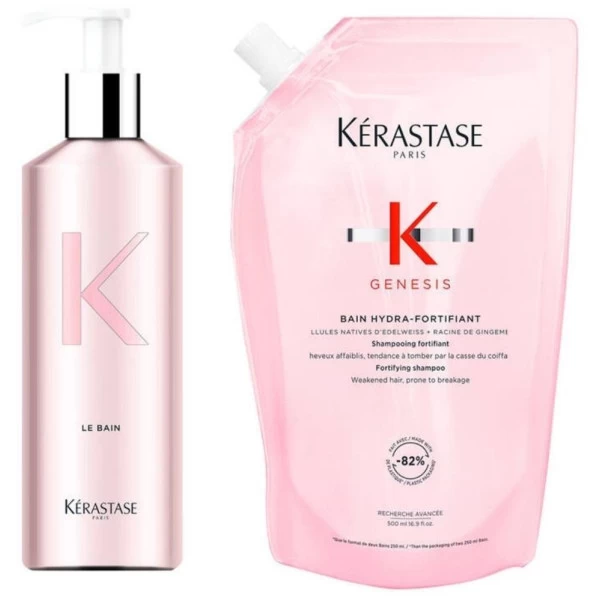 Pack Bouteille Et Recharge Bain Hydra-fortifiant Genesis Kérastase 500ML 1 Pack Bouteille Et Recharge Bain Hydra-fortifiant Genesis Kérastase 500ML