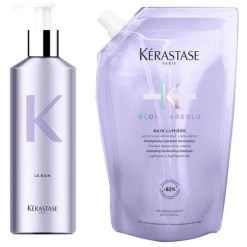 Pack Bouteille Et Recharge Bain Lumière Blond Absolu Kérastase 500ML